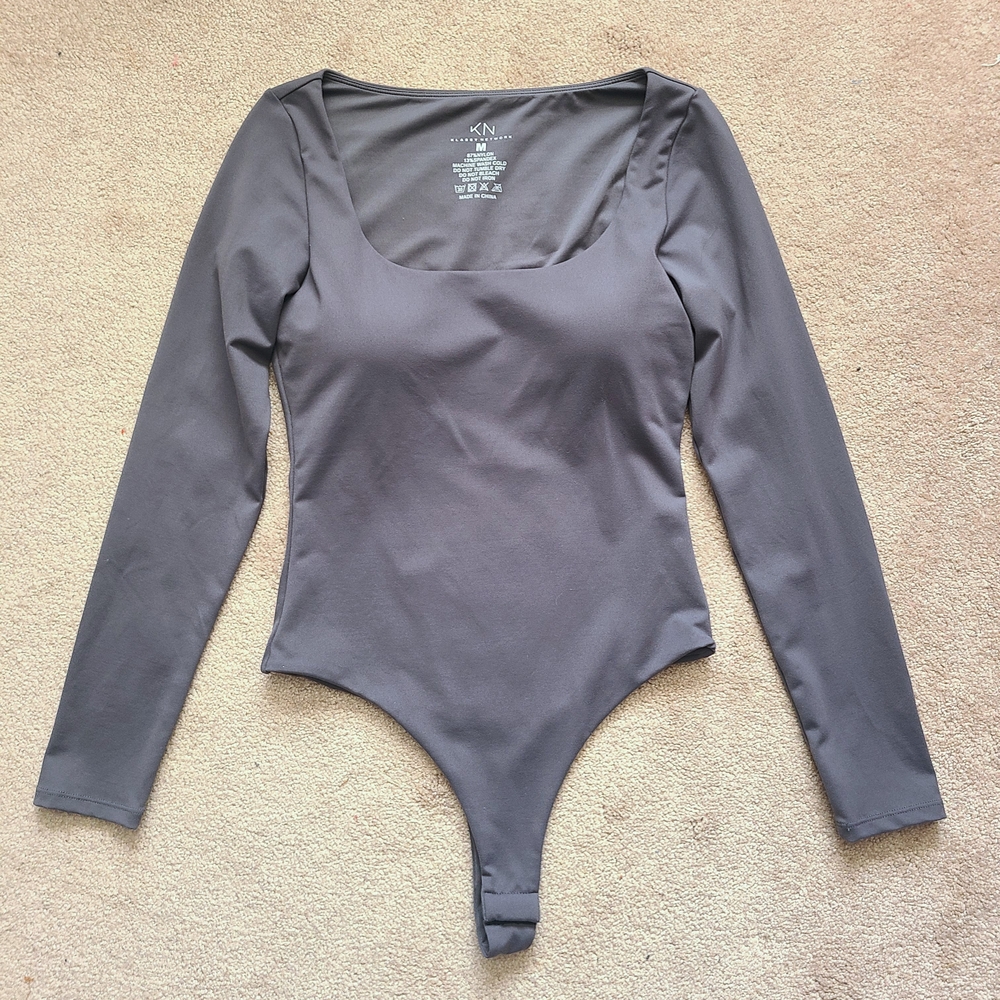 Klassy Network Gray Long Sleeve Bramisuit Size M NWOT